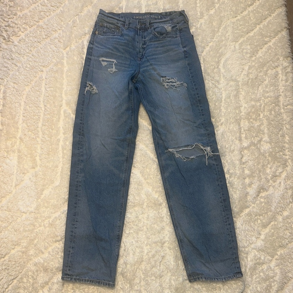 NWOT American Eagle Super High Rise Baggy Straight
